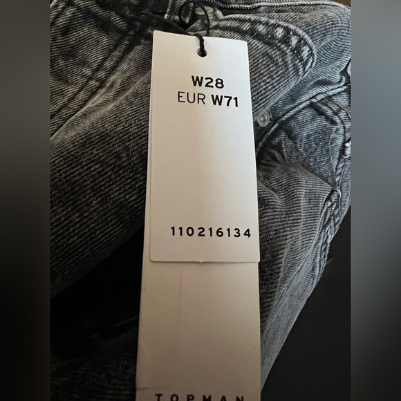 TOPMAN SLIM DENIM BUTTON FLY SHORT IN GREY RAW HEM 28 - Picture 4 of 7